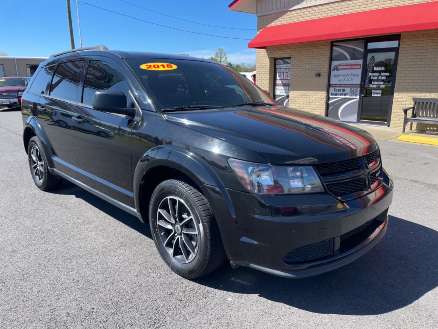 2018 Black Dodge Journey (3C4PDCAB5JT) with an 4-Cyl, 2.4 Liter engine, Automatic, 4-Spd w/AutoStick transmission, located at 8008 Warden Rd, Sherwood, AR, 72120, (501) 801-6100, 34.830078, -92.186684 - Photo#1